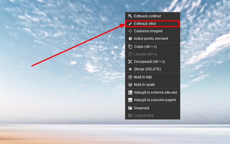 Din meniul apărul alegem ”Editează stil” Din meniul apărul alegem ”Editează stil”